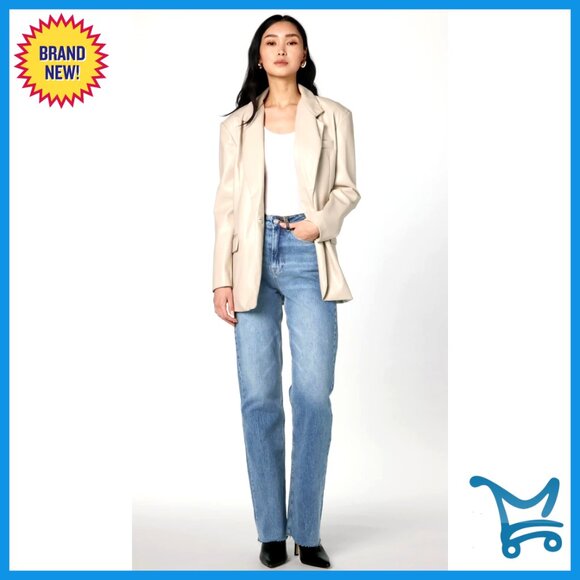 Faux Leather Blazer, Women's Jacket for All Seasons, Premium Vegan Material - Picture 7 of 7